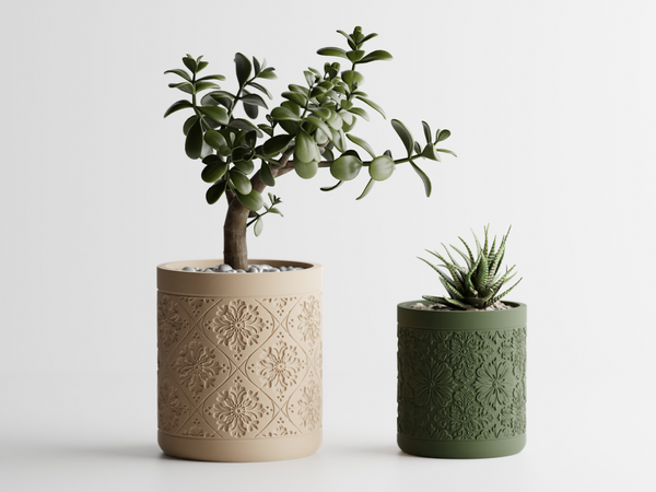 Plant Pot Floral Pattern Flower Pot Home Decoresion Eco-Freindly Pots