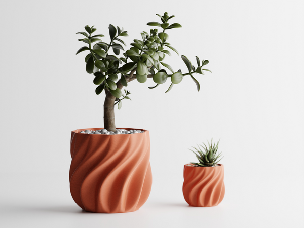Plant Pot smooth ribs curved Flower Pot Home Decoresion Eco-Freindly