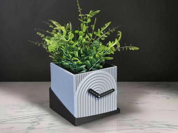 Modern Planter Clock Combo